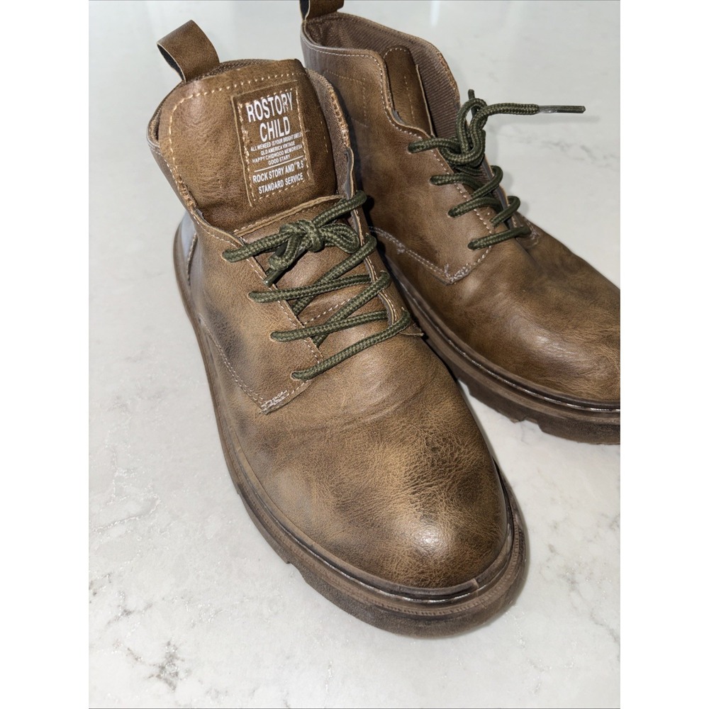 Gabor Men's Leather Ankle Combat Boots 40 Lace Up 7.5 Vtg Rostory Child Brown